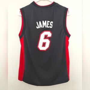 Adidas Miami Heat LeBron James Jersey Kids M 10-12 Sleeveless Shirt Nba #6 Black